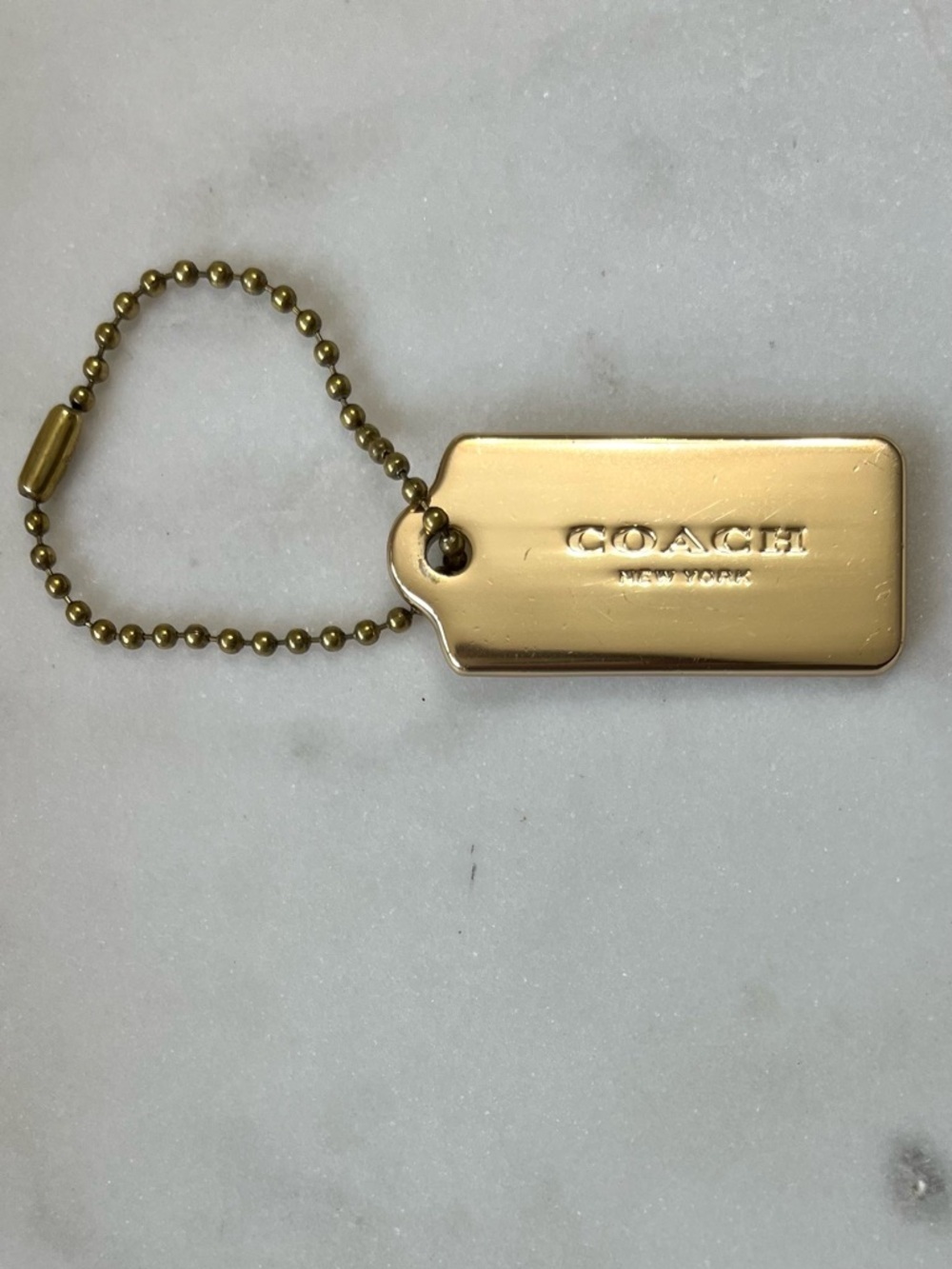 COACH Gold Metal Hang Tag, Heavy